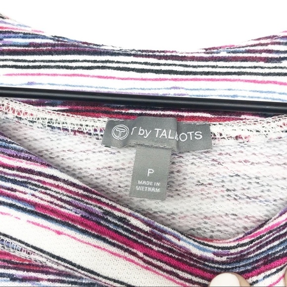 T BY TALBOLTS Striped Side Tie Sweater Top 0Petite - Picture 5 of 7